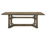 88" Oak Wood Trestle Base Dining Table - HomeRoots - Flyclothing LLC