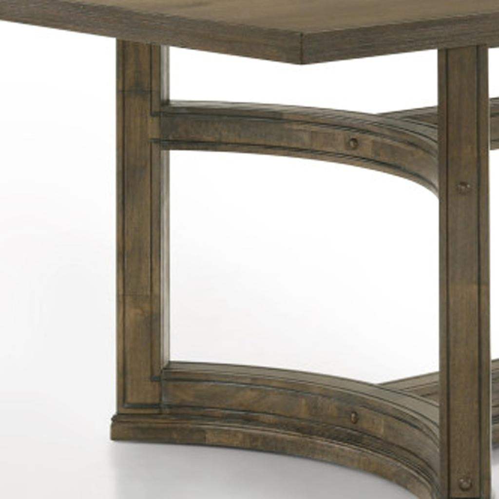 88" Oak Wood Trestle Base Dining Table - HomeRoots - Flyclothing LLC