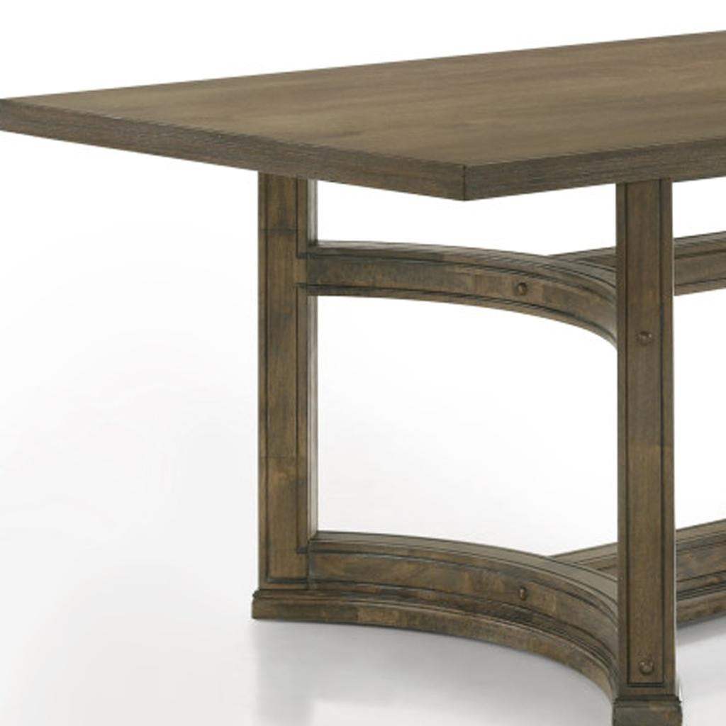 88" Oak Wood Trestle Base Dining Table - HomeRoots - Flyclothing LLC