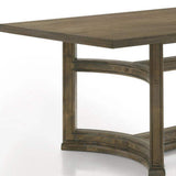 88" Oak Wood Trestle Base Dining Table - HomeRoots - Flyclothing LLC