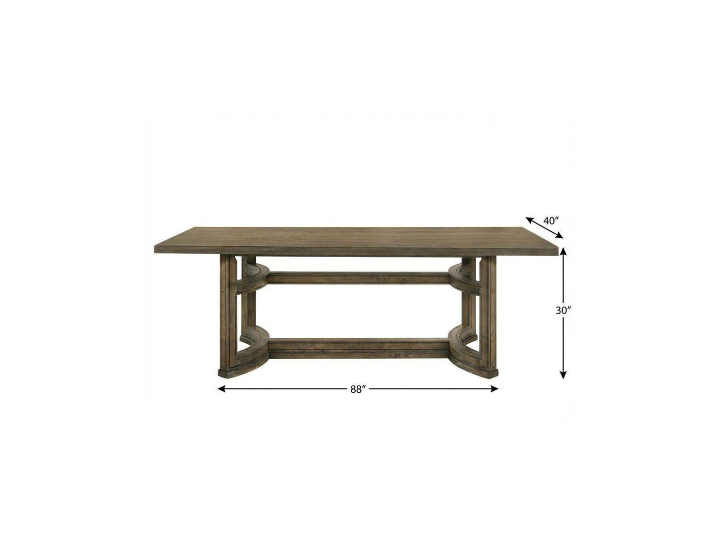 88" Oak Wood Trestle Base Dining Table - HomeRoots - Flyclothing LLC