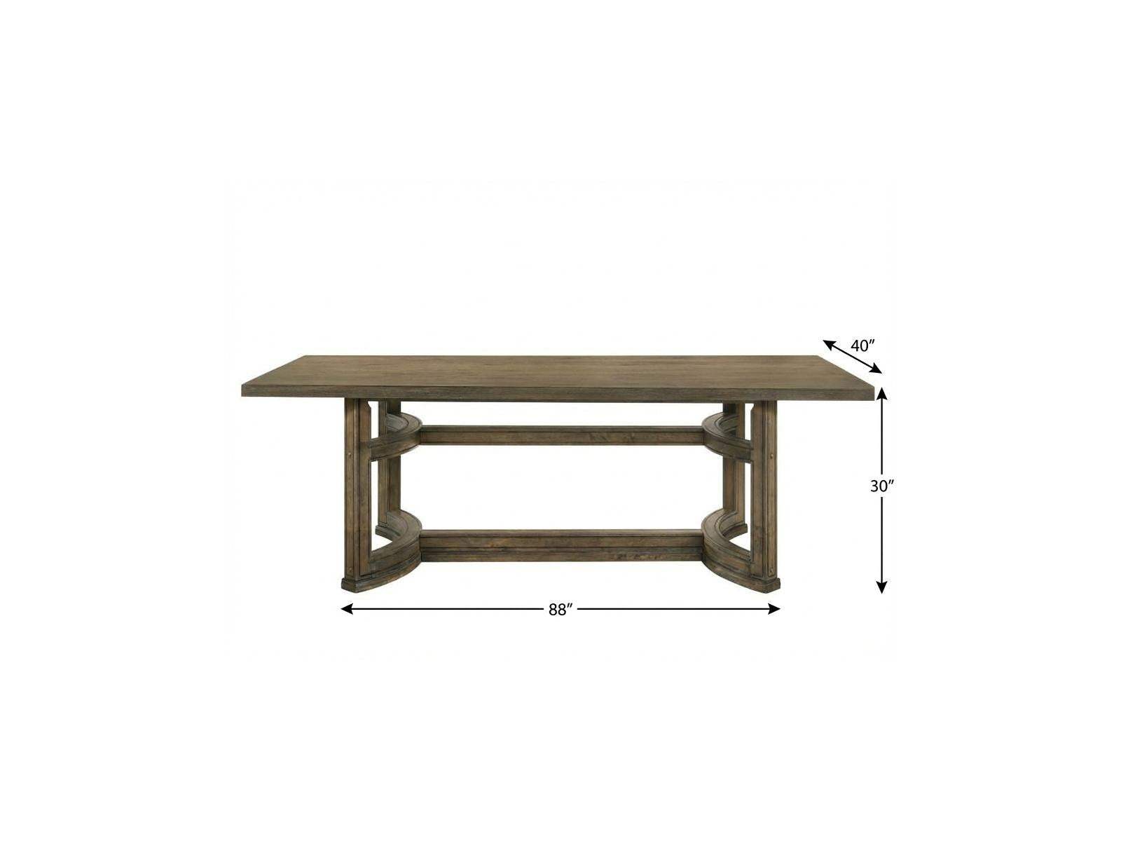 88" Oak Wood Trestle Base Dining Table - HomeRoots - Flyclothing LLC