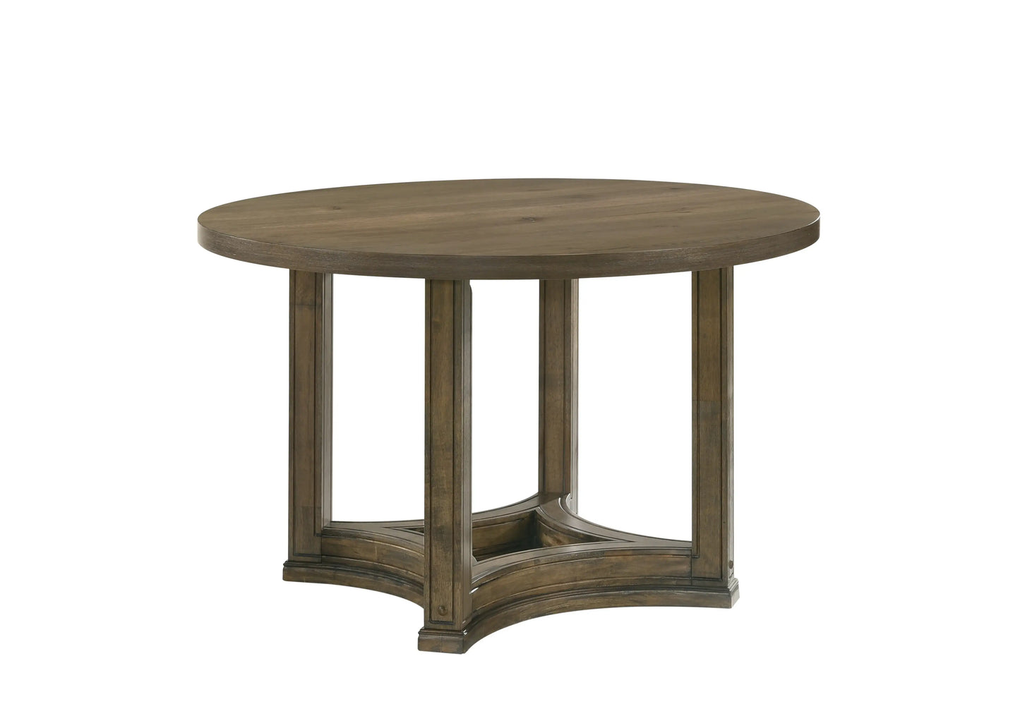47" Oak Solid Wood Frame Base Round Top Dining Table - Homeroots - Flyclothing LLC