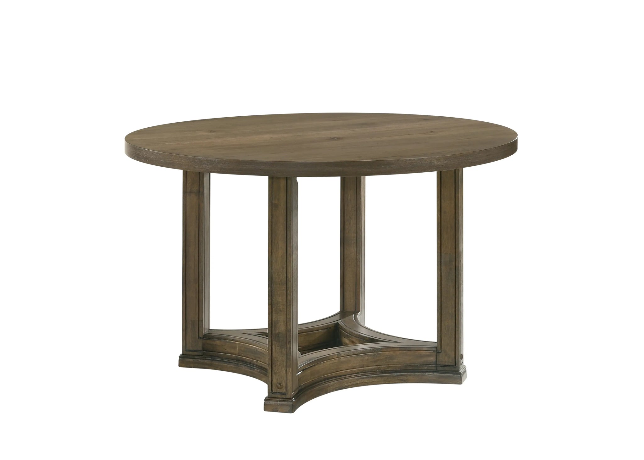 47" Oak Solid Wood Frame Base Round Top Dining Table - Homeroots - Flyclothing LLC