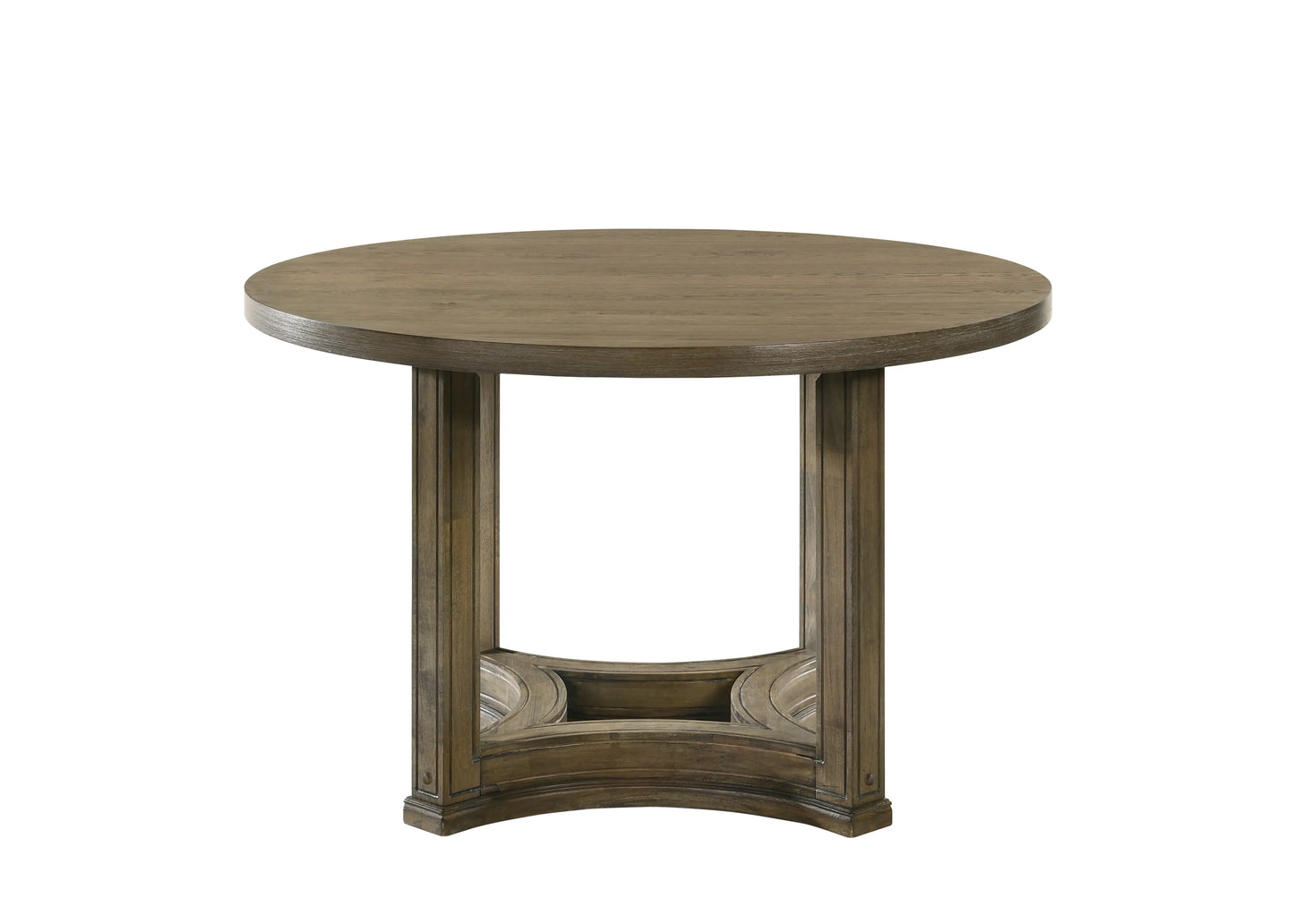 47" Oak Solid Wood Frame Base Round Top Dining Table - Homeroots - Flyclothing LLC