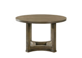 47" Oak Solid Wood Frame Base Round Top Dining Table - Homeroots - Flyclothing LLC