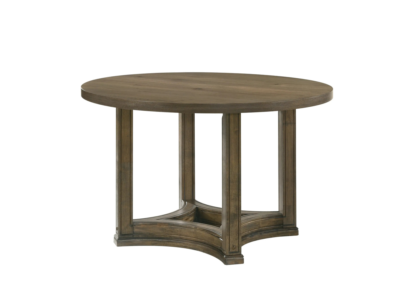 47" Oak Solid Wood Frame Base Round Top Dining Table - Homeroots - Flyclothing LLC