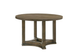47" Oak Solid Wood Frame Base Round Top Dining Table - Homeroots - Flyclothing LLC