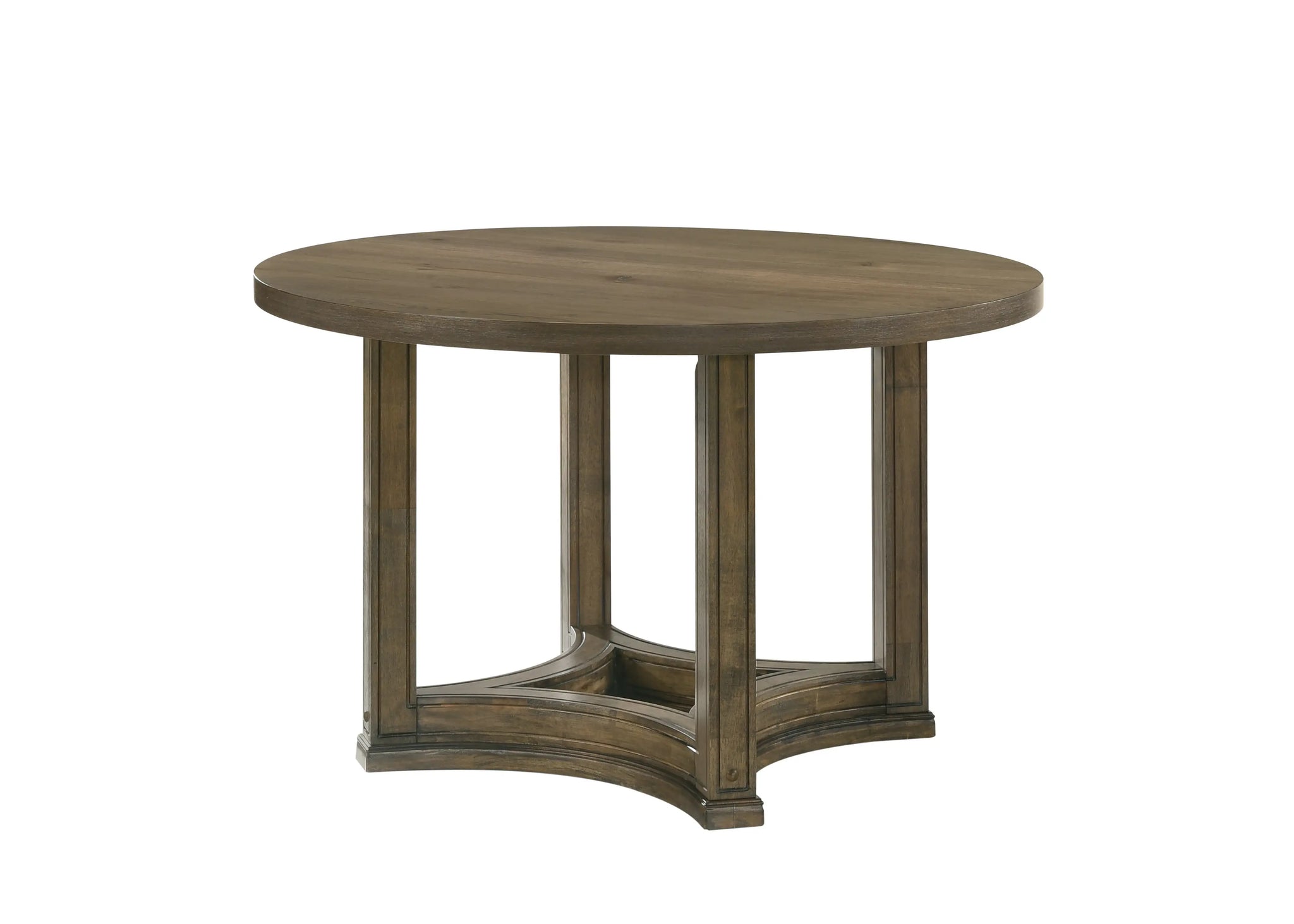 47" Oak Solid Wood Frame Base Round Top Dining Table - Homeroots - Flyclothing LLC