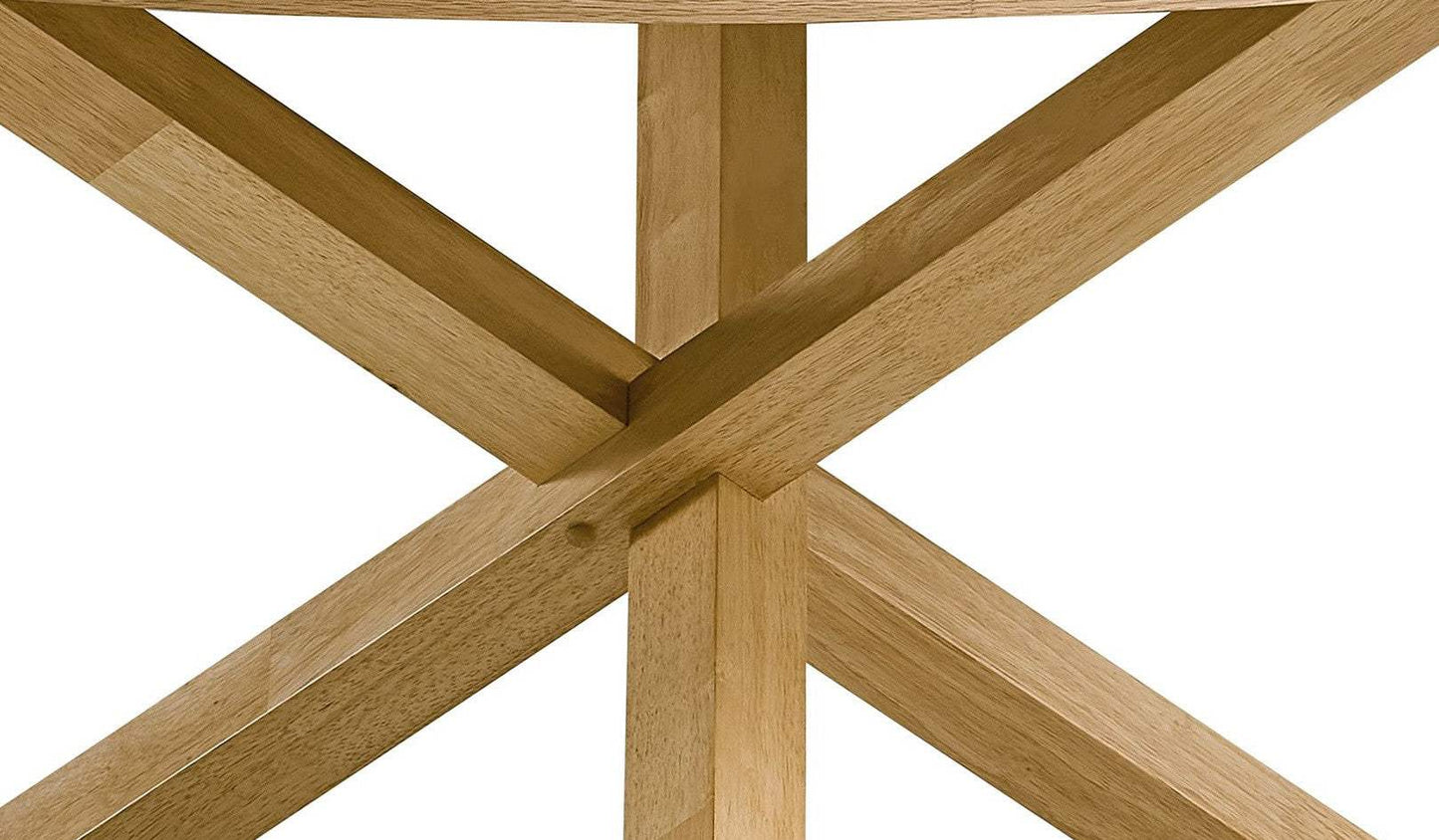 54" Oak Wood Cross Leg Base Round Top Dining Table - HomeRoots - Flyclothing LLC