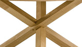 54" Oak Wood Cross Leg Base Round Top Dining Table - HomeRoots - Flyclothing LLC