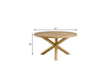 54" Oak Wood Cross Leg Base Round Top Dining Table - HomeRoots - Flyclothing LLC