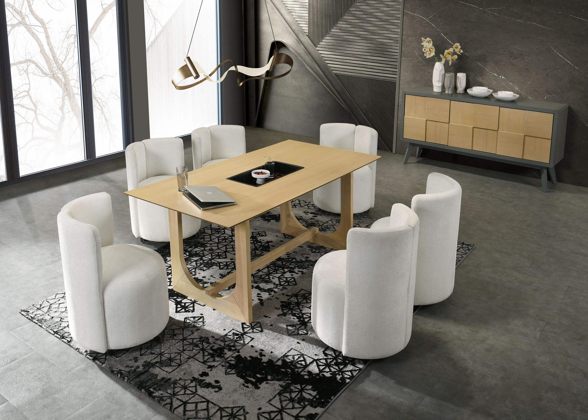 71" Natural Wood Trestle Base Dining Table - HomeRoots - Flyclothing LLC