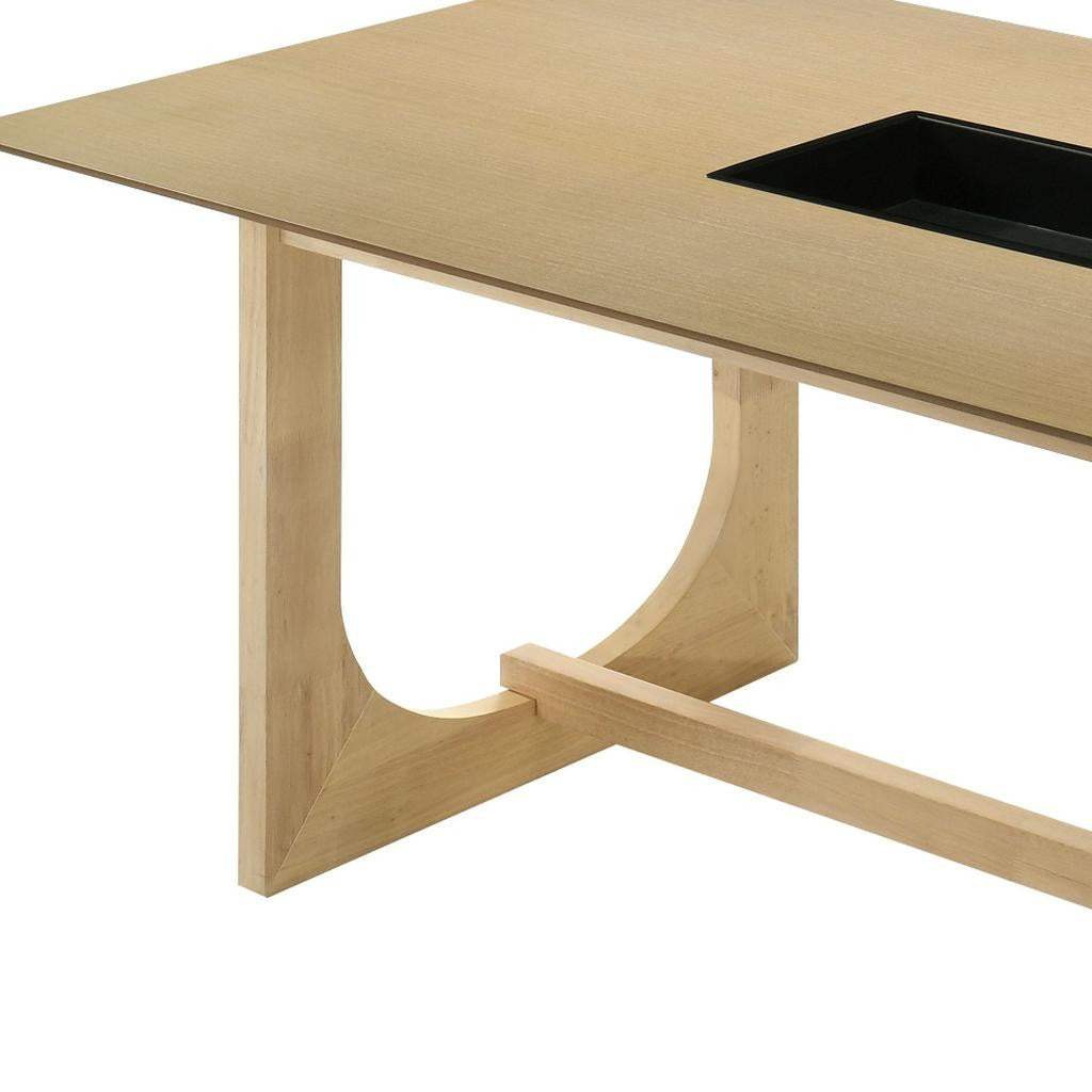 71" Natural Wood Trestle Base Dining Table - HomeRoots - Flyclothing LLC