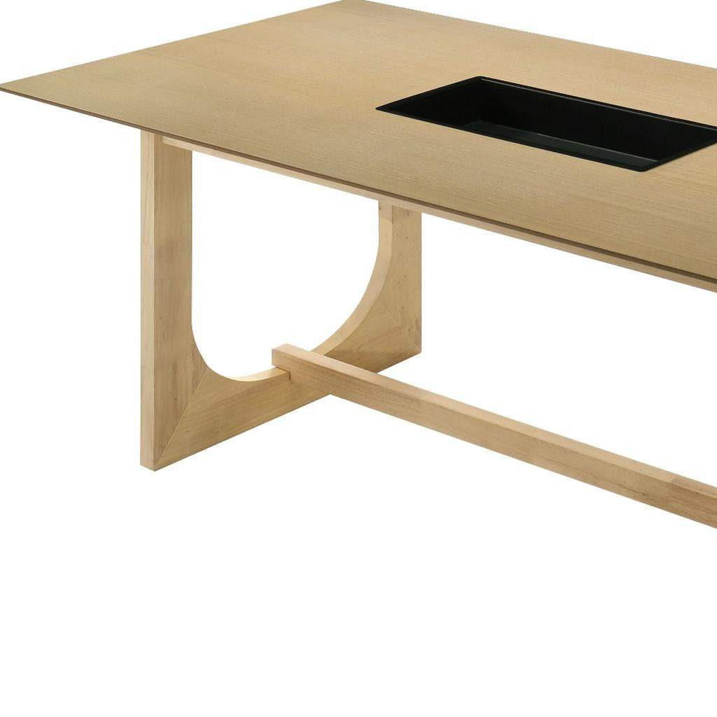 71" Natural Wood Trestle Base Dining Table - HomeRoots - Flyclothing LLC