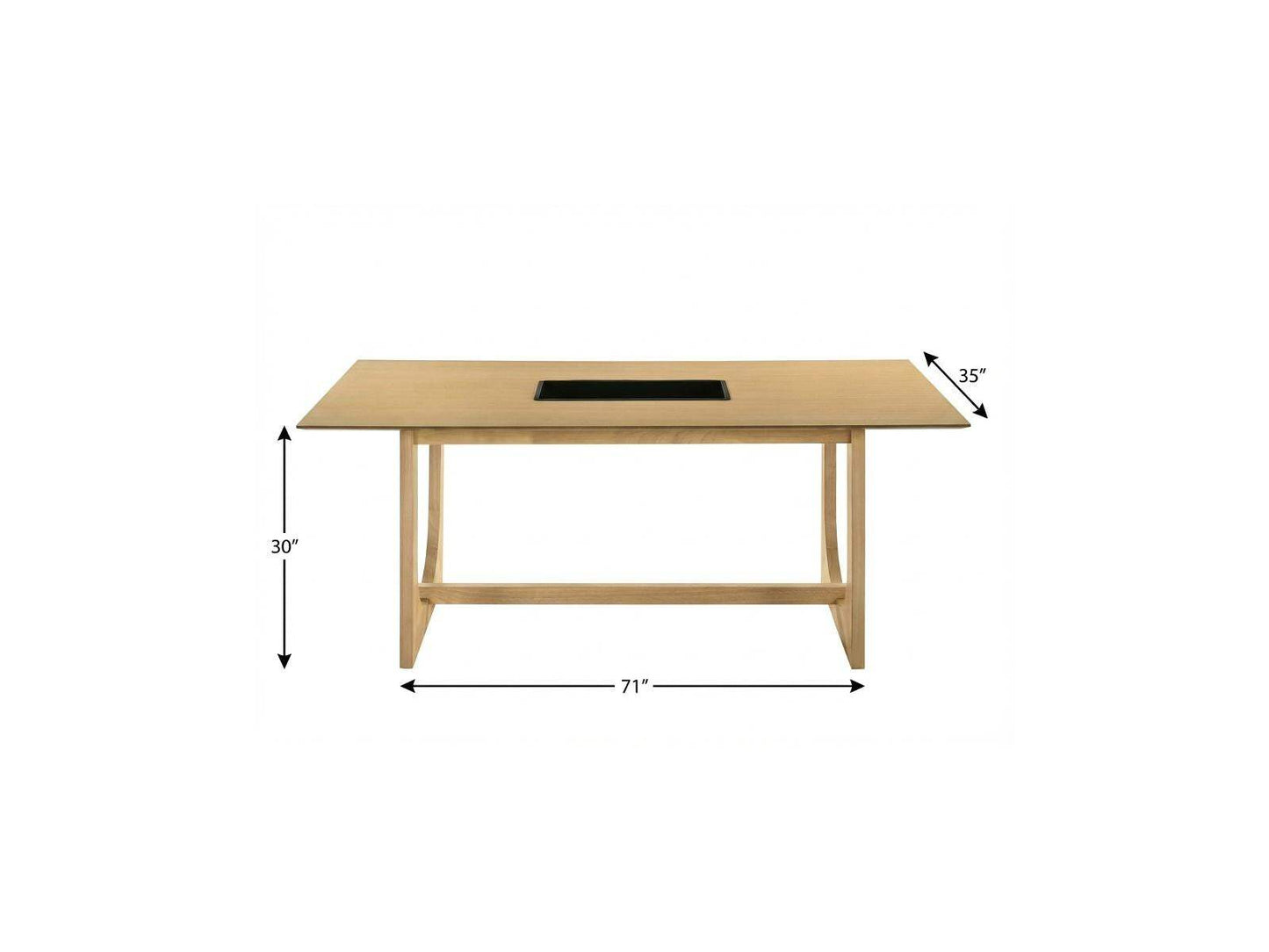 71" Natural Wood Trestle Base Dining Table - HomeRoots - Flyclothing LLC