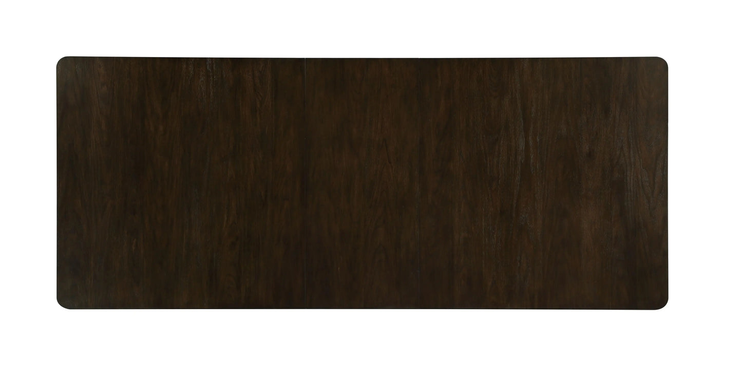 78" Walnut and White Wood Removable Leaf Double Pedestal Base Extendable Dining Table - Homeroots - Flyclothing LLC