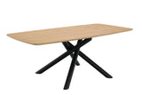79" Natural and Black Wood and Iron Cross Leg Base Dining Table - Homeroots - Flyclothing LLC