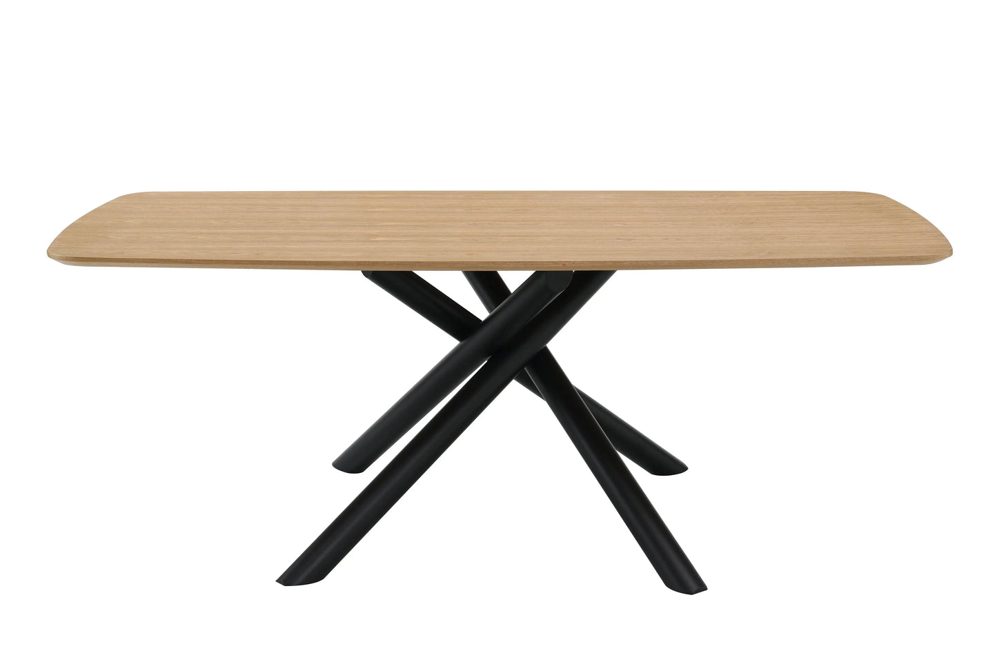 79" Natural and Black Wood and Iron Cross Leg Base Dining Table - Homeroots - Flyclothing LLC