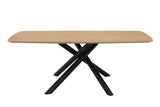 79" Natural and Black Wood and Iron Cross Leg Base Dining Table - Homeroots - Flyclothing LLC