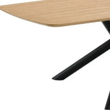 79" Natural and Black Wood and Iron Cross Leg Base Dining Table - Homeroots - Flyclothing LLC
