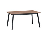 59" Walnut and Black Wood Dining Table - Homeroots - Flyclothing LLC