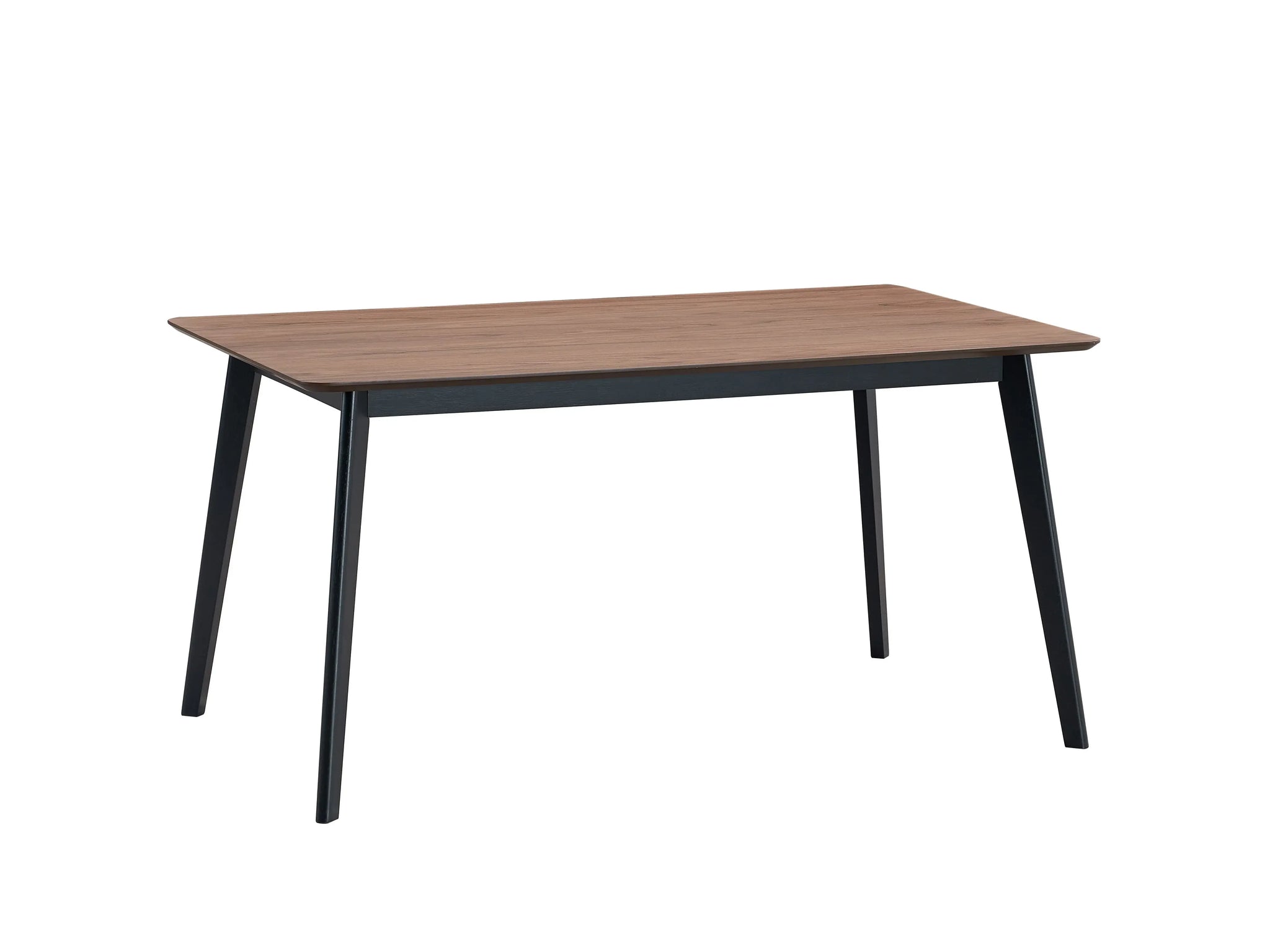 59" Walnut and Black Wood Dining Table - Homeroots - Flyclothing LLC