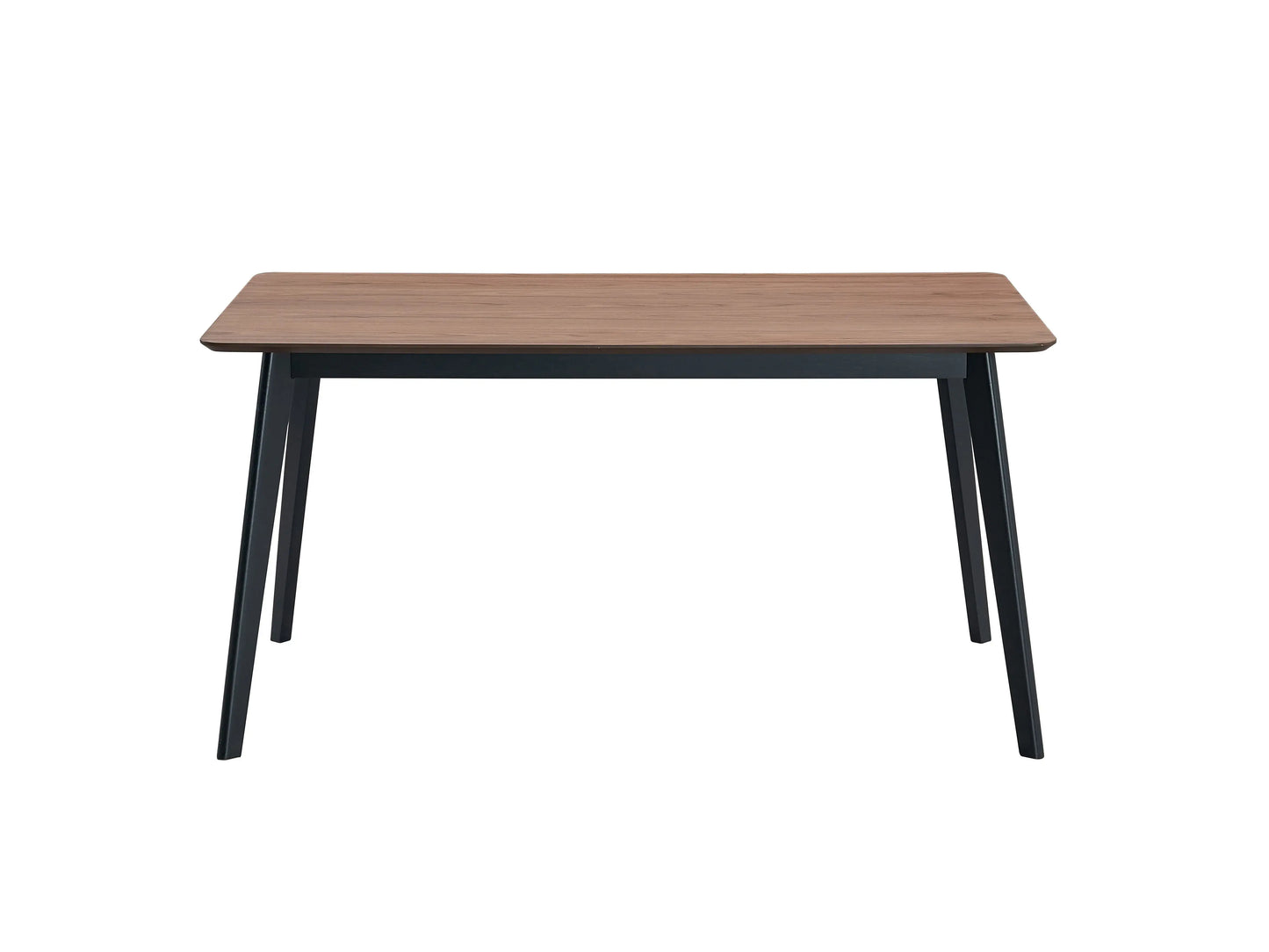 59" Walnut and Black Wood Dining Table - Homeroots - Flyclothing LLC