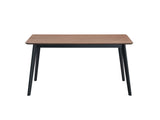 59" Walnut and Black Wood Dining Table - Homeroots - Flyclothing LLC