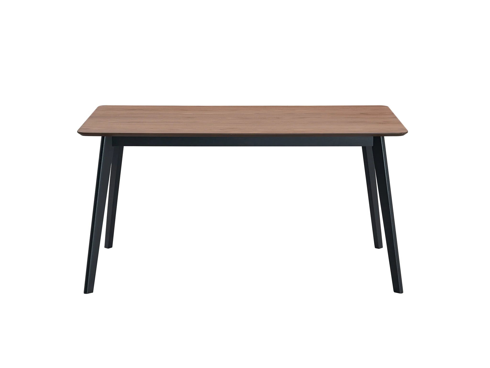 59" Walnut and Black Wood Dining Table - Homeroots - Flyclothing LLC