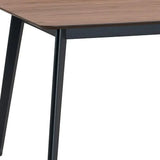 59" Walnut and Black Wood Dining Table - Homeroots - Flyclothing LLC