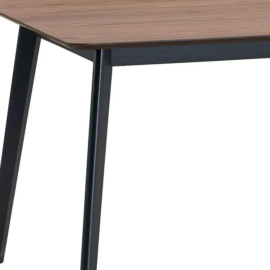 59" Walnut and Black Wood Dining Table - Homeroots - Flyclothing LLC