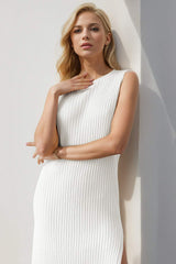 Split Round Neck Sleeveless Dress - Trendsi - Flyclothing LLC