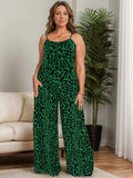 Full Size Leopard Scoop Neck Wide Leg Jumpsuit - Trendsi - Flyclothing LLC