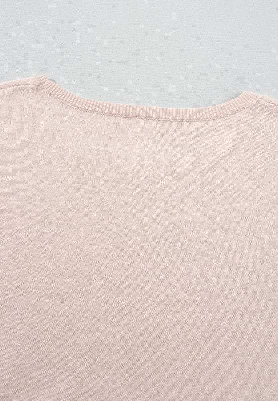 Printed Round Neck Flounce Sleeve Sweater - Trendsi - Flyclothing LLC