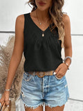 Ruched V-Neck Wide Strap Tank - Trendsi