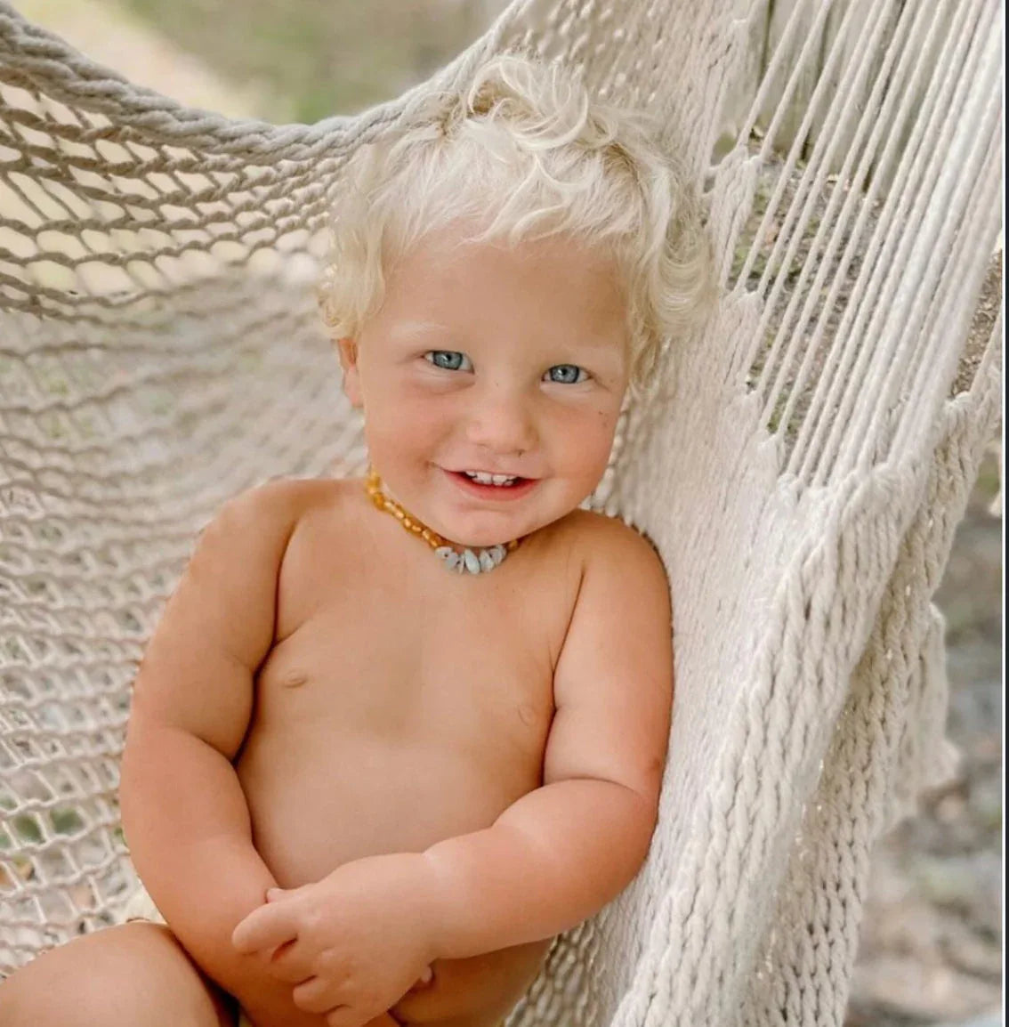 Raw Cognac Baltic Amber + Aquamarine || Necklace - CanyonLeaf - Flyclothing LLC