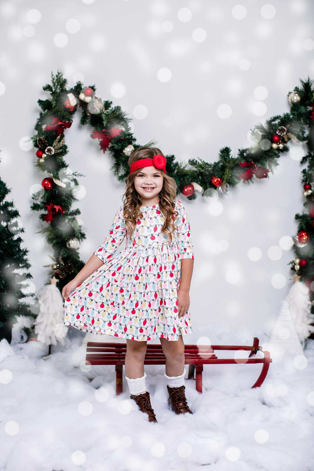 Merry & Bright 3/4 Sleeve Pocket Twirl Dress - Mila & Rose ® - Flyclothing LLC