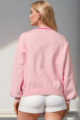 Double Take Full Size Nutcracker Sequin Bow Decor Cardigan - Trendsi