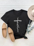 Letter Graphic Round Neck Short Sleeve T-Shirt - Trendsi
