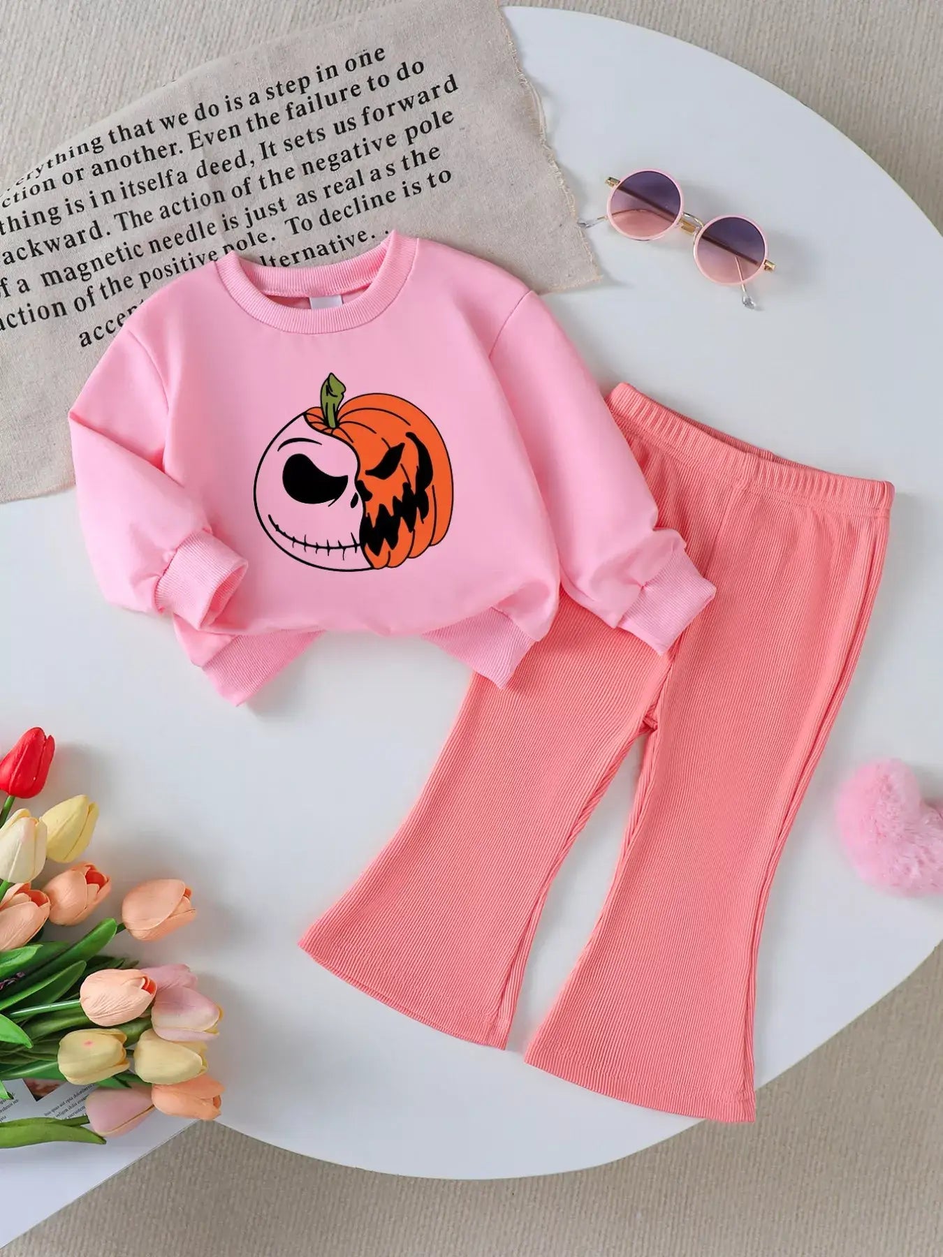 Children's Halloween Graphic Sweatshirt and Flare Pants Set - Trendsi - Flyclothing LLC