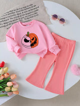 Children's Halloween Graphic Sweatshirt and Flare Pants Set - Trendsi - Flyclothing LLC