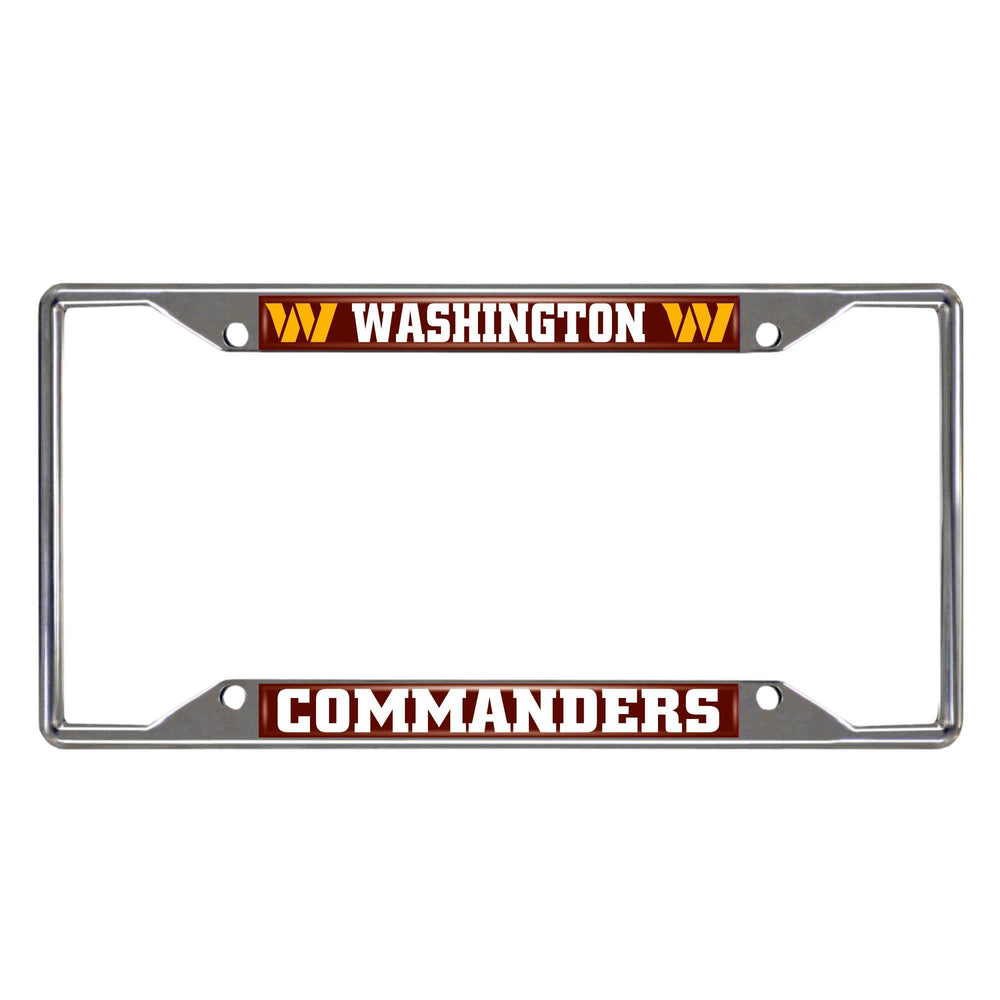 NFL - Washington Commanders Chrome License Plate Frame - Logo Brands - Flyclothing LLC