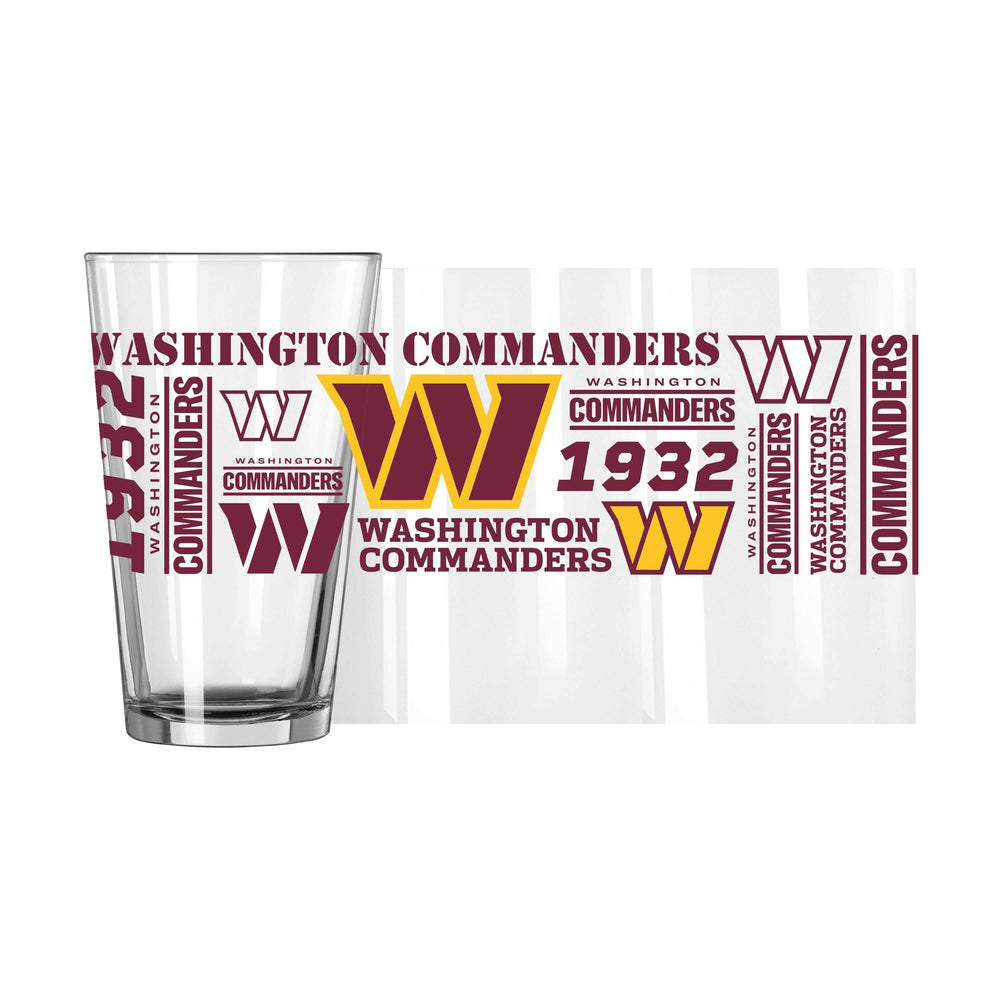 Washington Commanders 16oz Spirit Pint Glass - Logo Brands - Flyclothing LLC