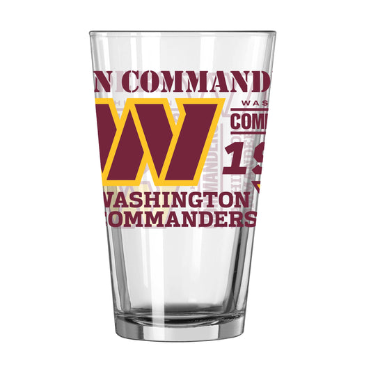 Washington Commanders 16oz Spirit Pint Glass - Logo Brands - Flyclothing LLC