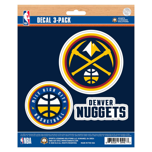 Denver Nuggets 3 Piece Decal Sticker Set - Denver Nuggets