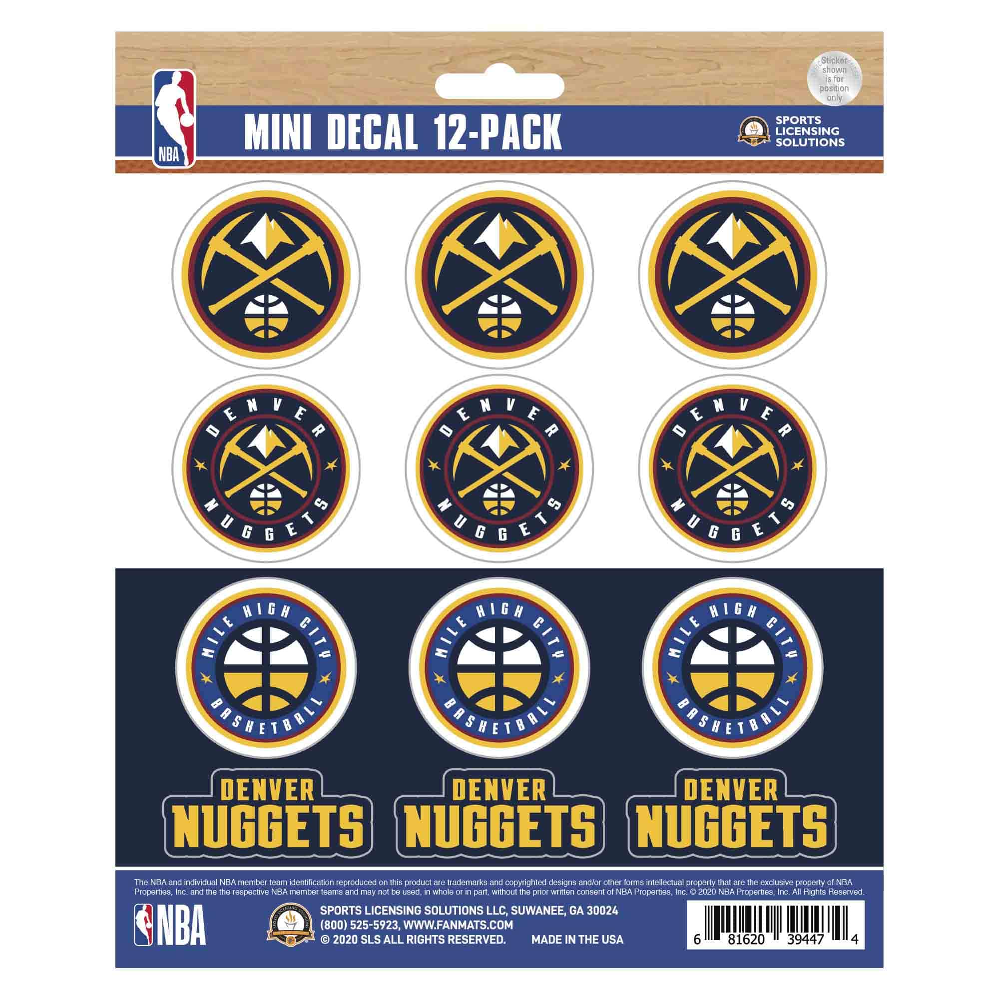 Denver Nuggets 12 Count Mini Decal Sticker Pack - Denver Nuggets