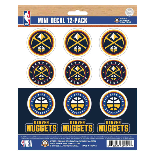Denver Nuggets 12 Count Mini Decal Sticker Pack - Denver Nuggets