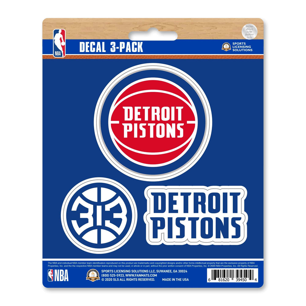 Detroit Pistons 3 Piece Decal Sticker Set - Detroit Pistons