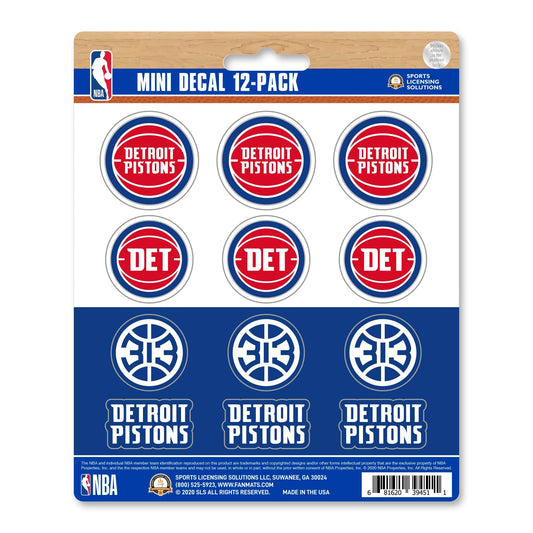 Detroit Pistons 12 Count Mini Decal Sticker Pack - Detroit Pistons